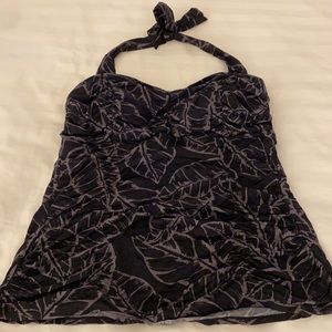 Black and grey tankini top